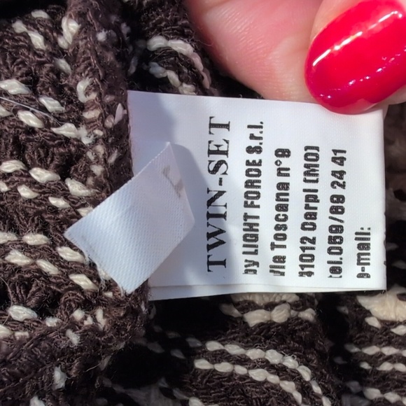 Twin-Set by Simona Barbieri Knit Crocheted Floral Long Sleeve Sweater Size Large - Picture 7 of 10